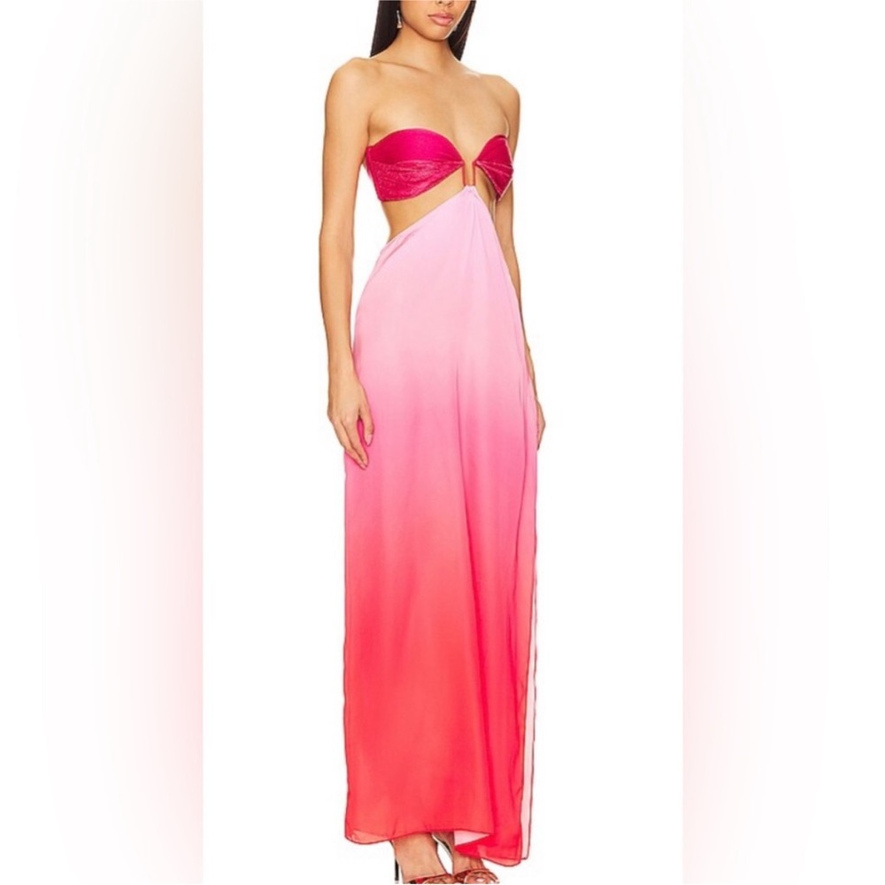 Baobab voila strapless cut out maxi dress in pink size small
